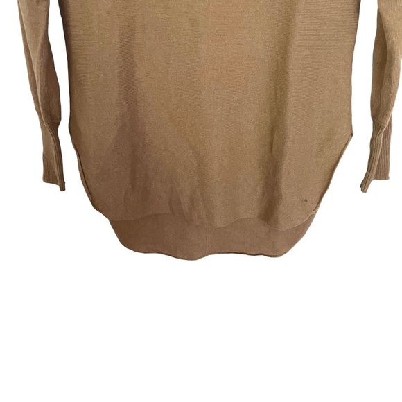 Halogen Tan 100% Cashmere Hi Low Hem Sweater XS - Picture 4 of 9